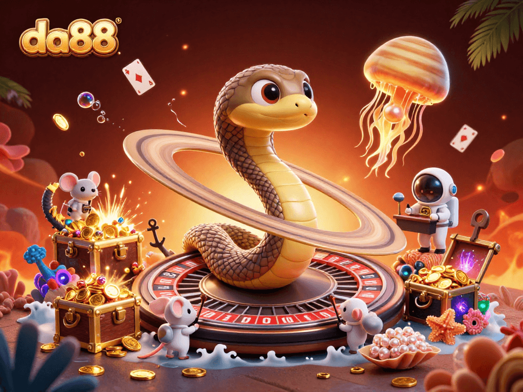 Experience exciting gameplay at da88 as mice make bets on a roulette wheel created by Saturn's rings.