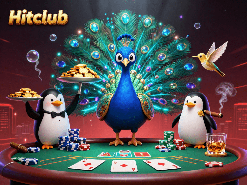 Experience the excitement of Hitclub with detailed gaming elements featuring unique characters and vibrant atmosphere.