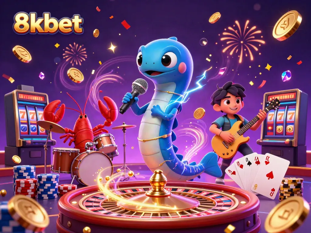 Experience the thrill of gaming with 8kbet through lively casino characters in an underwater stage.
