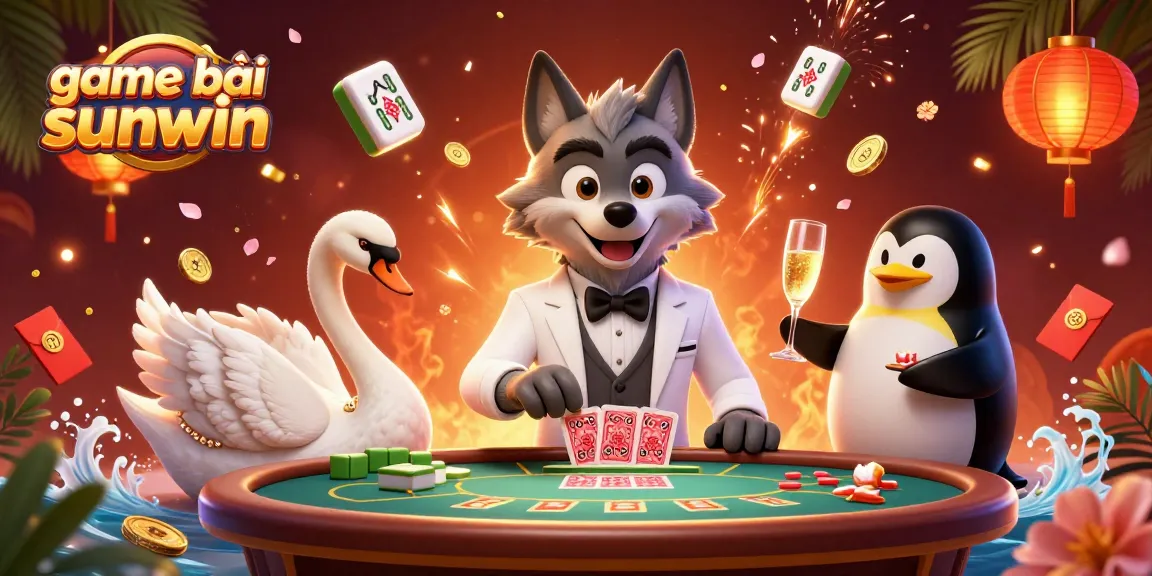 Experience the excitement of game bài sunwin with a lively 3D casino scene featuring stylish characters and vibrant elements.