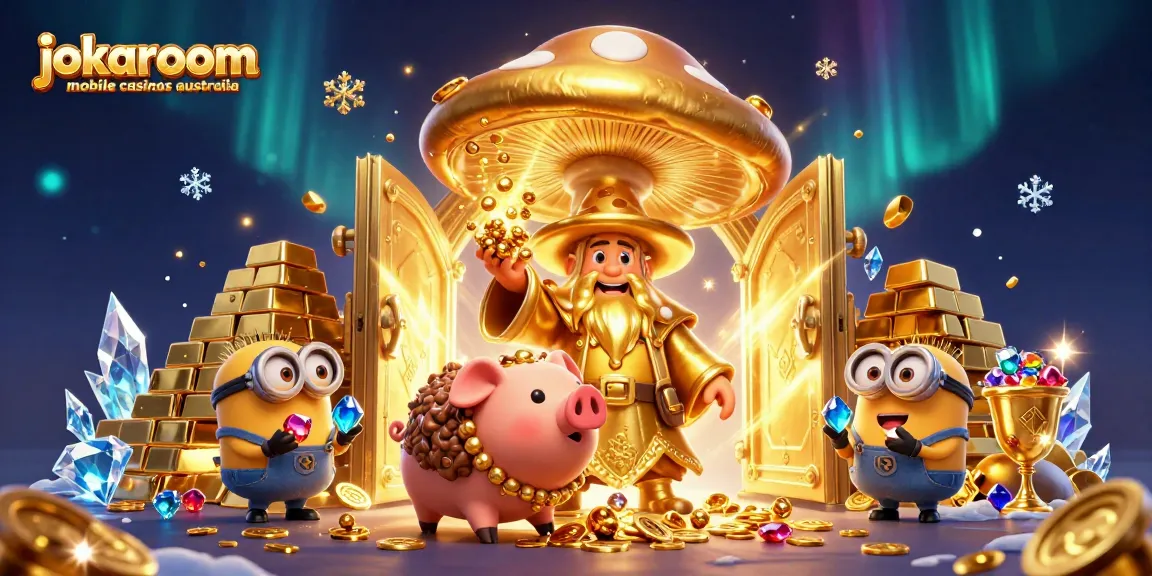 Play and win with jokaroom mobile casinos australia in a dazzling treasure scene