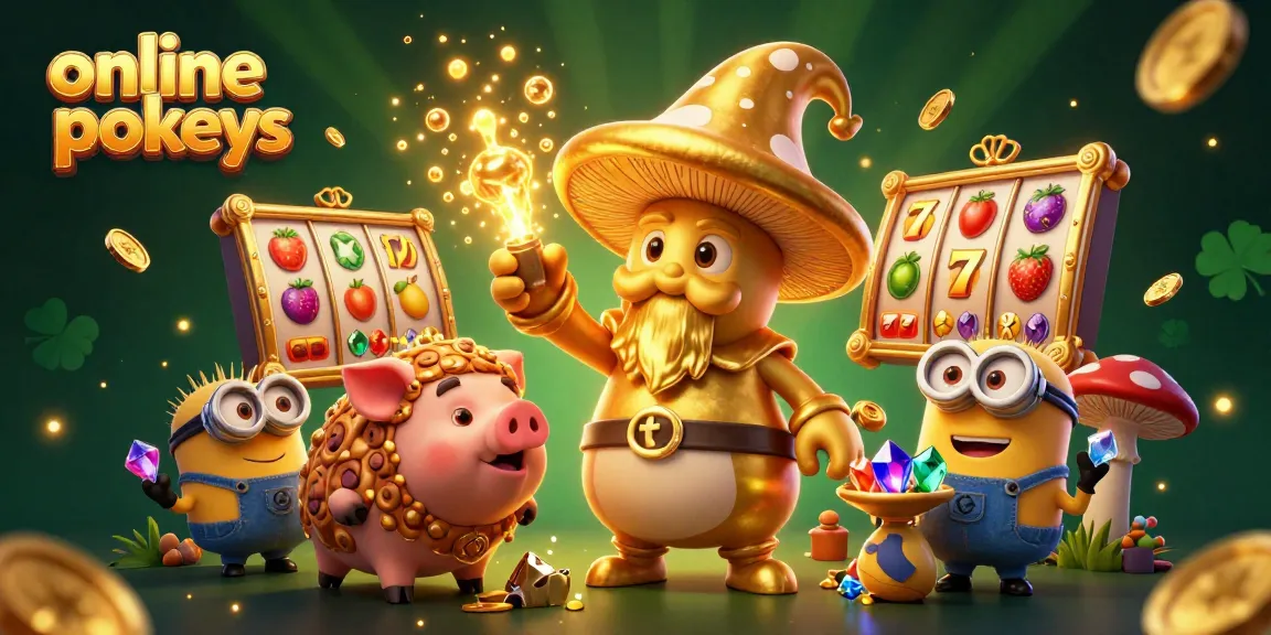 Engage in thrilling online pokies gameplay with vibrant characters and dynamic elements.
