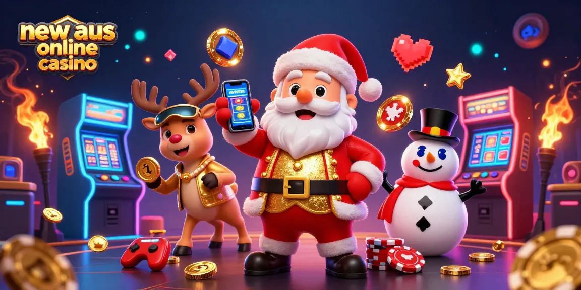 Spin to win at the new aus online casino with Santa, his reindeer dealer, and chip-top hat snowman!